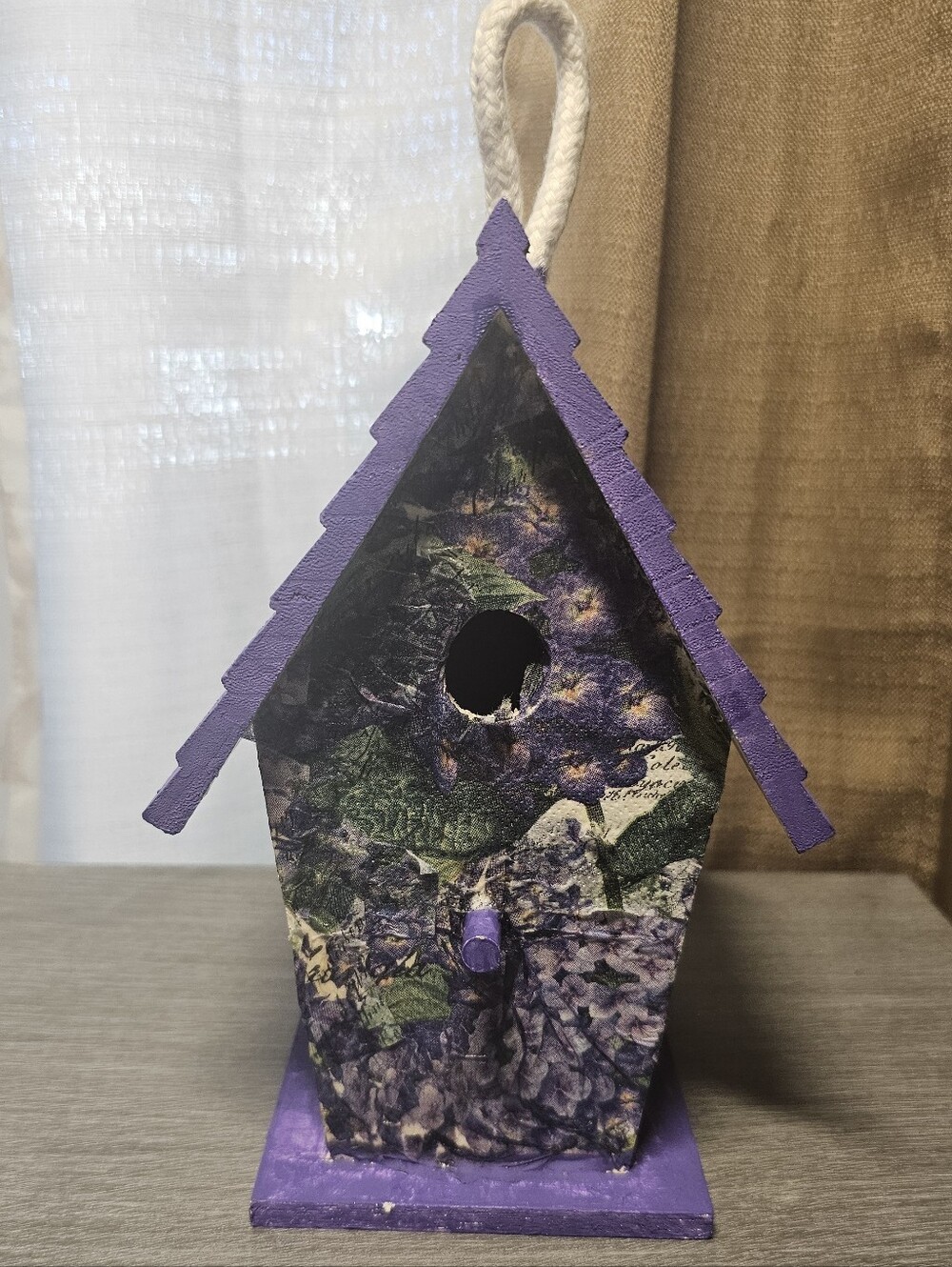 Decorative Purple Decoupage Bird House